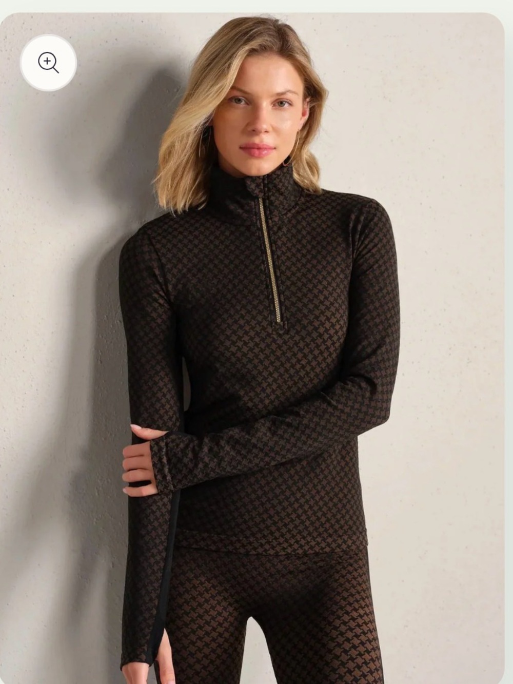 Rhone Apres Houndstooth Seemless 1/4 Zip
